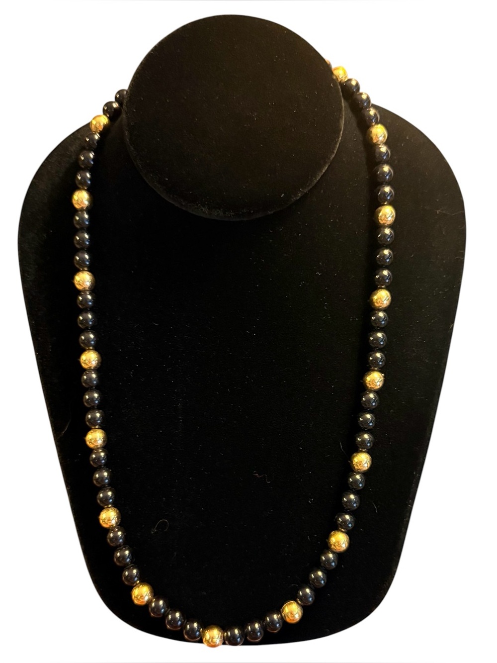 Napier Black and Gold Beaded Necklace